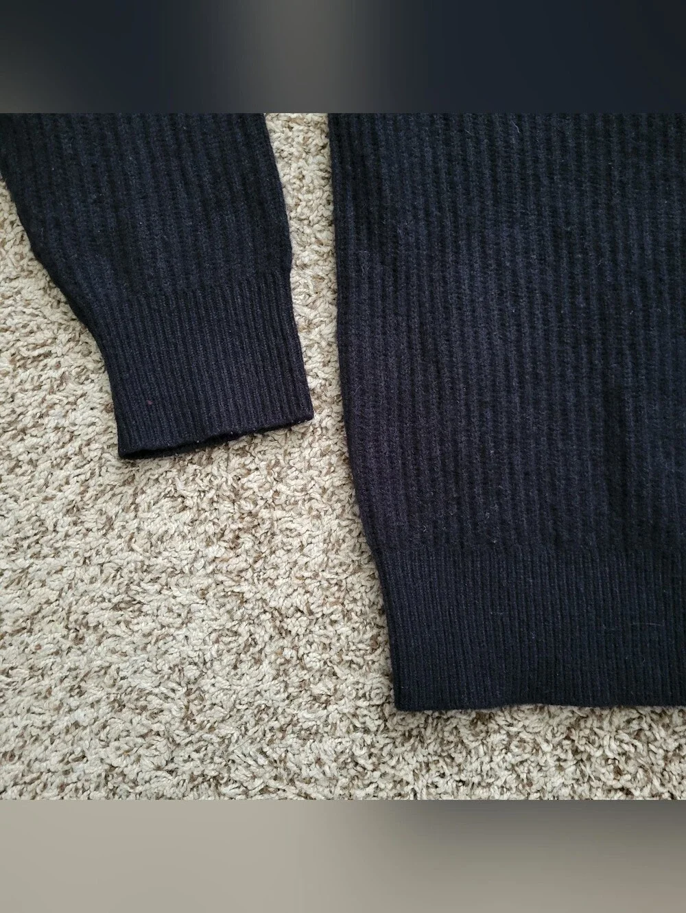 J. Crew Ribbed 100% Cashmere Oversized Crewneck Sweater Black Crew Size Small